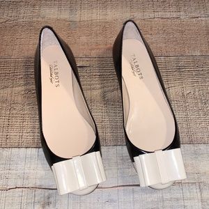 Talbots | Casual Black & Nude Bow Flats